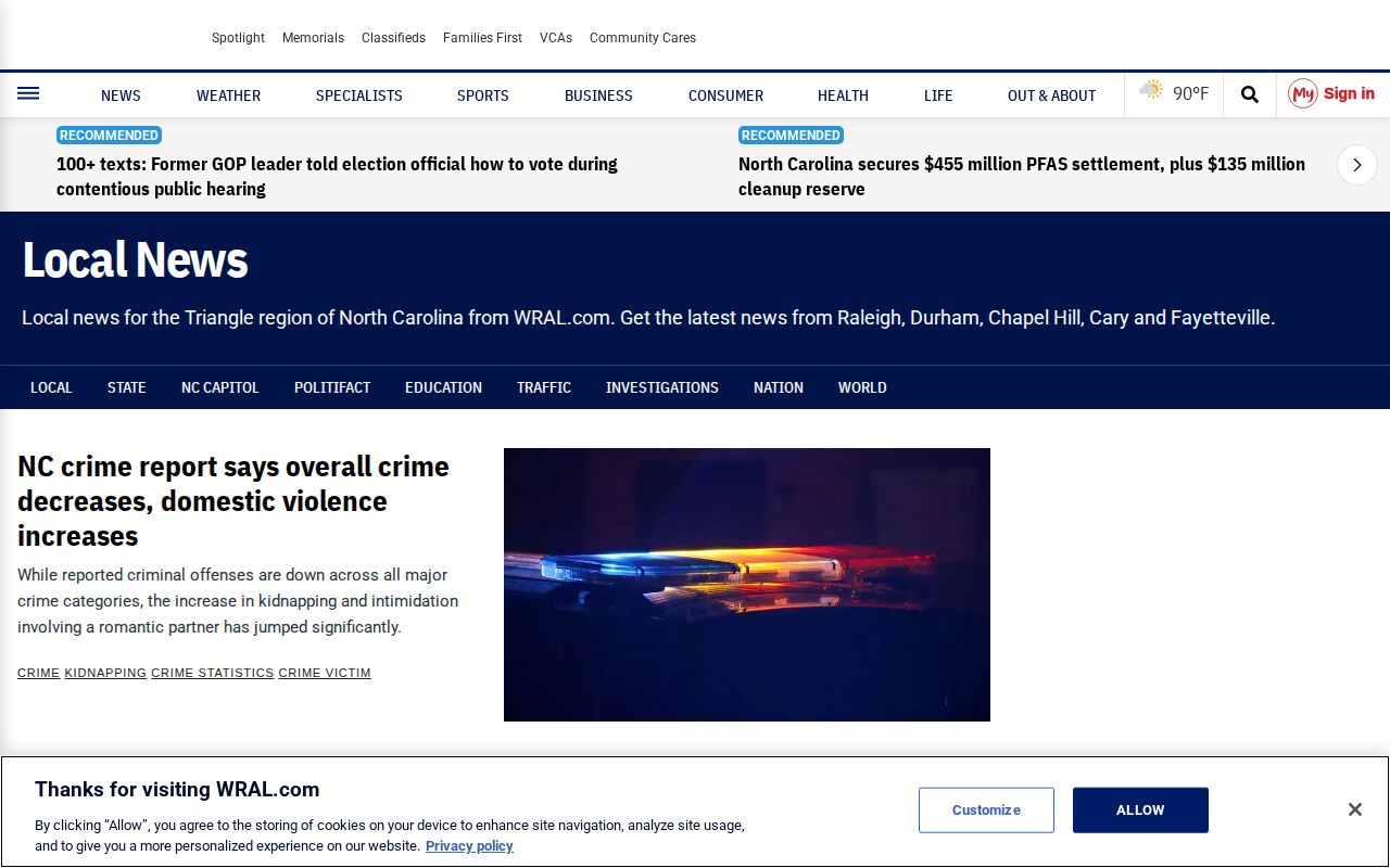 WRAL local news landing page for event-driven Granville County coverage